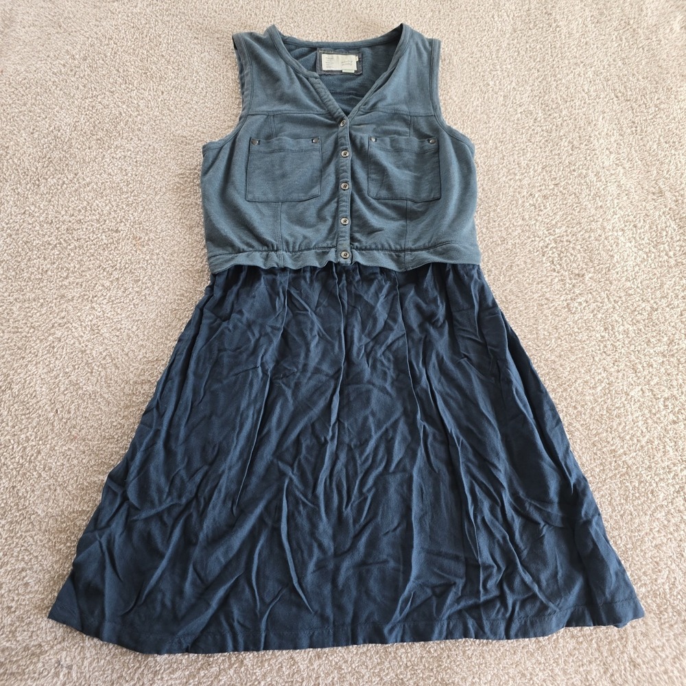 Anthropologie Saturday Sunday Sleeveless Mini Dress Two-toned Button Bodice Sz M